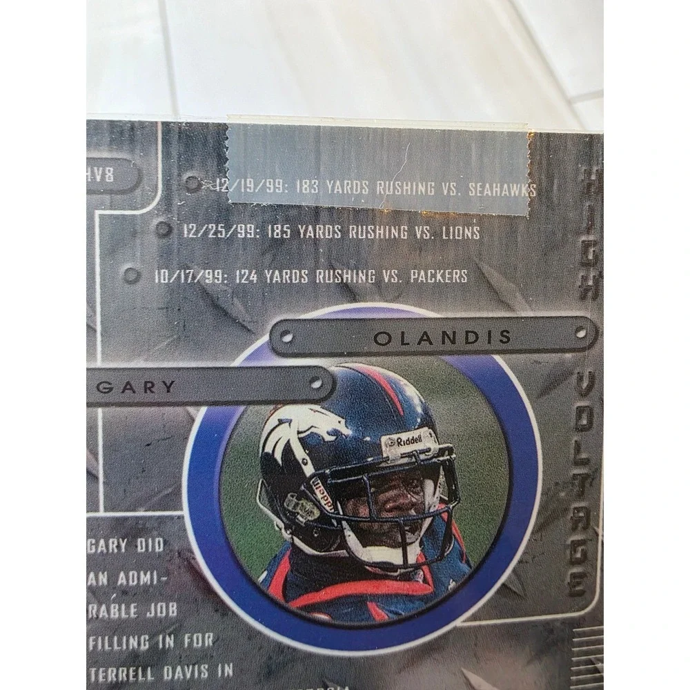 Olandis Gary 1999 Upper Deck Ionix High Voltage Denver Broncos Card HV8‎ F1